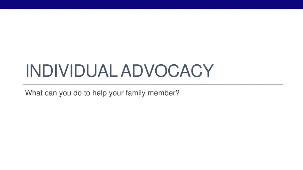 individual advocacy