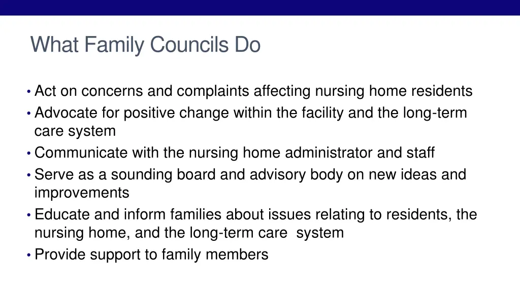 what family councils do