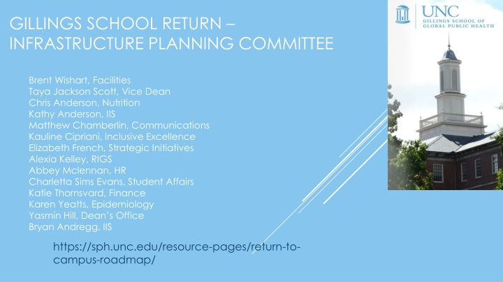 gillings school return infrastructure planning