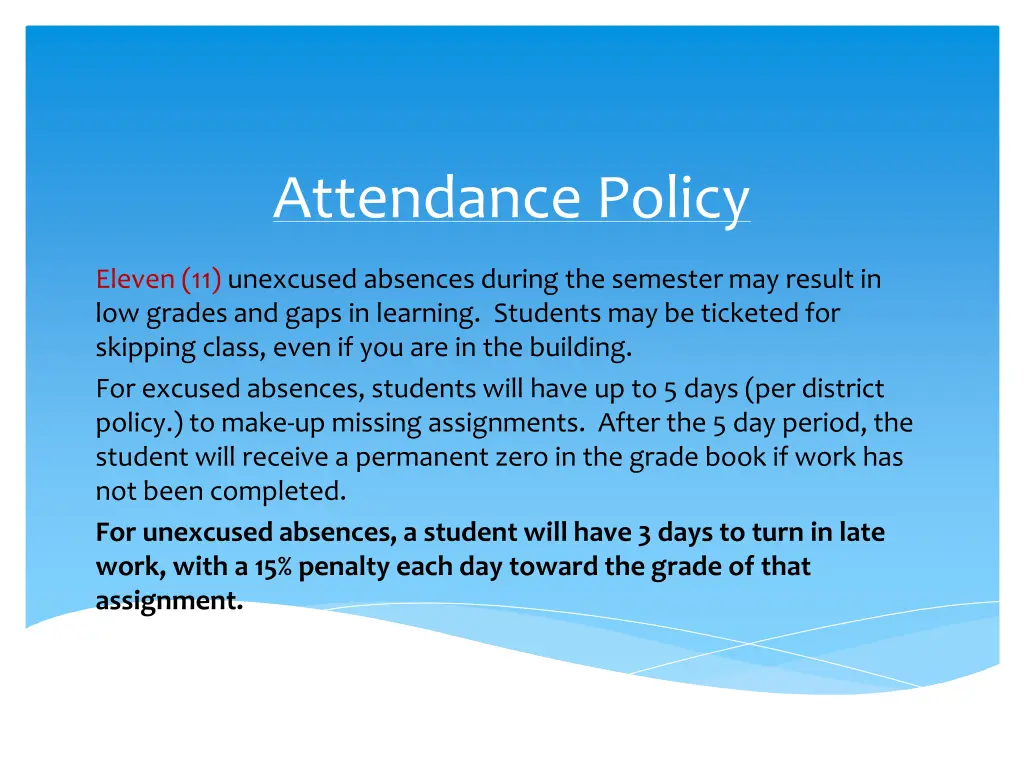 attendance policy