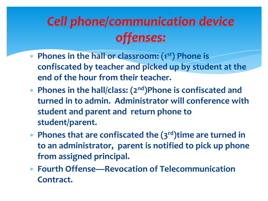 cell phone communication device offenses