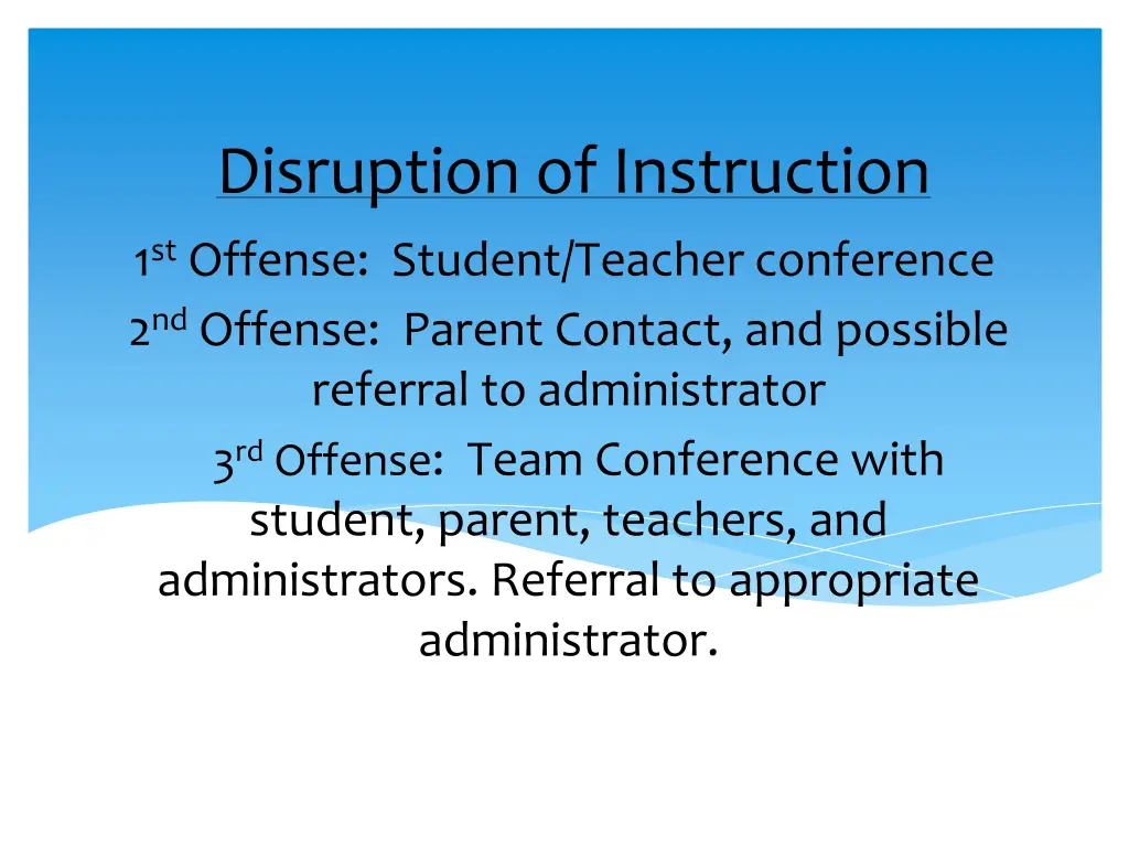 disruption of instruction 1 st offense student