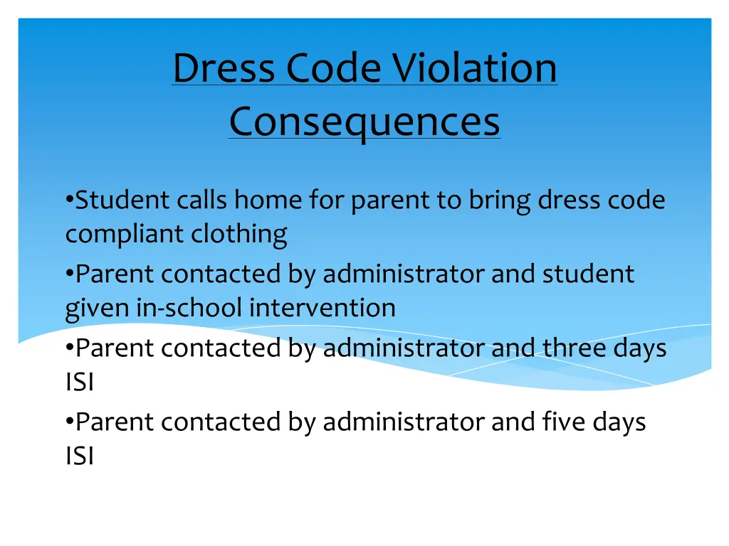 dress code violation consequences