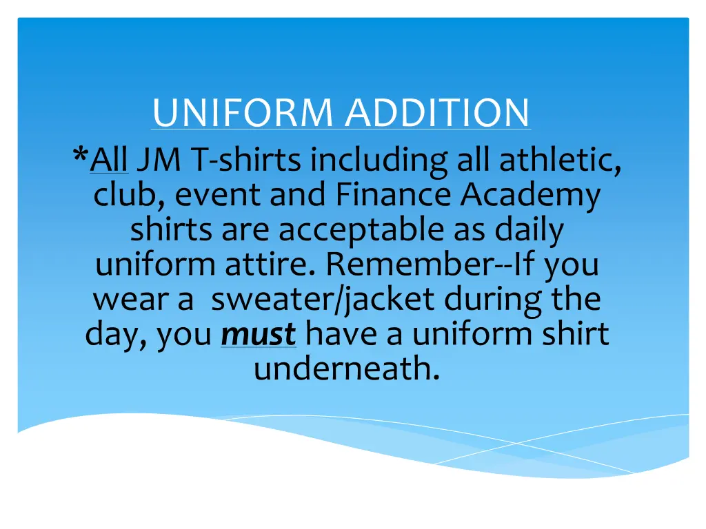 uniform addition all jm t shirts including