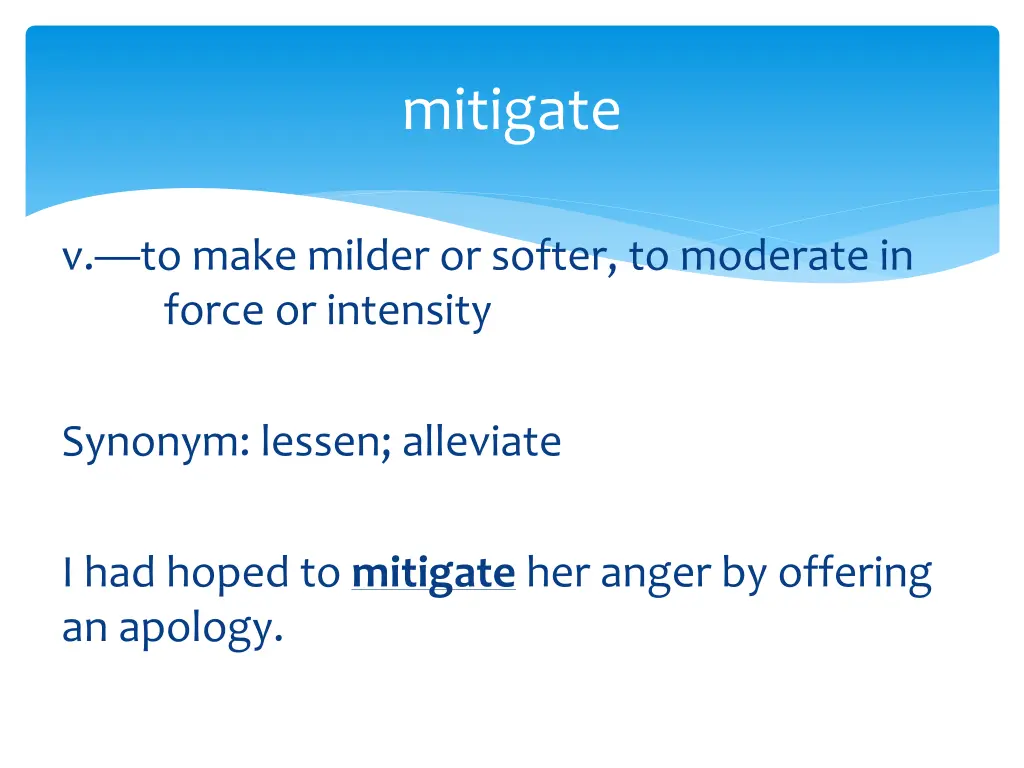 mitigate