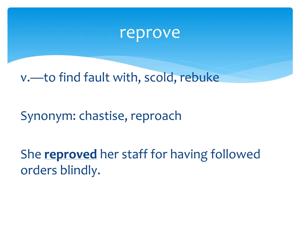 reprove