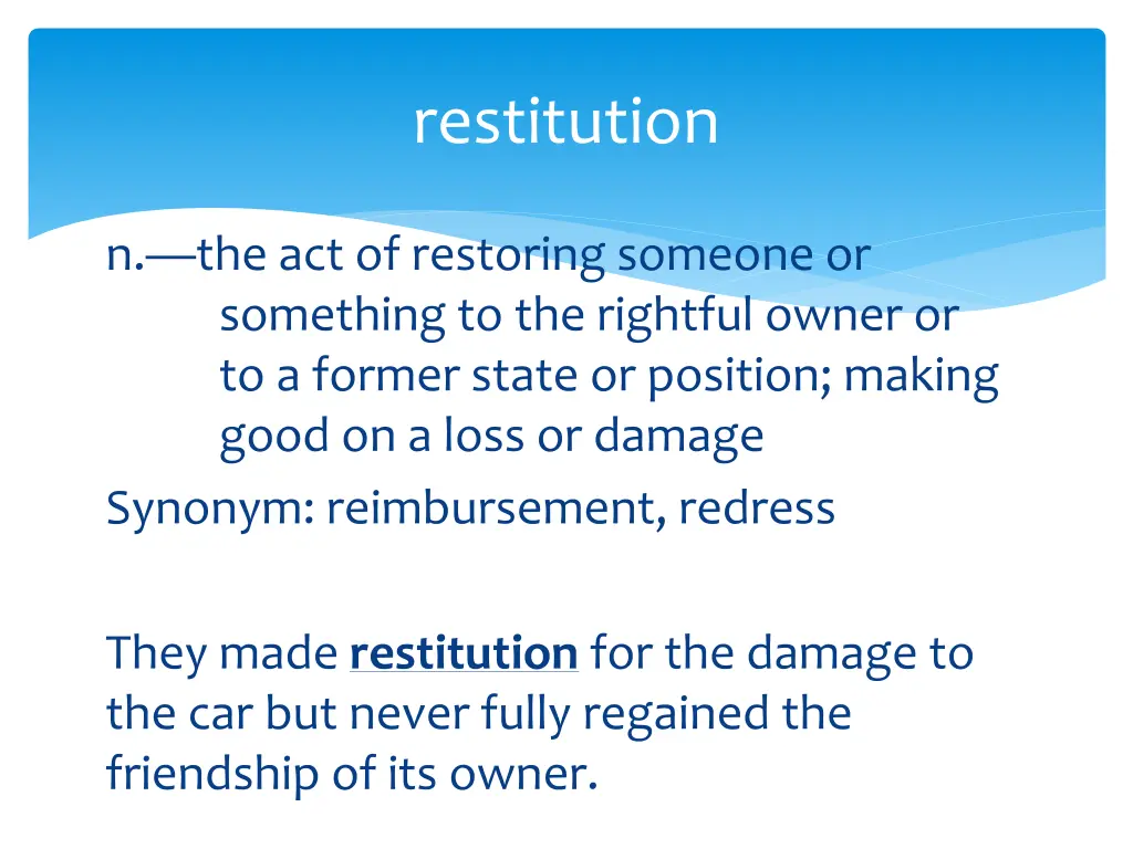 restitution