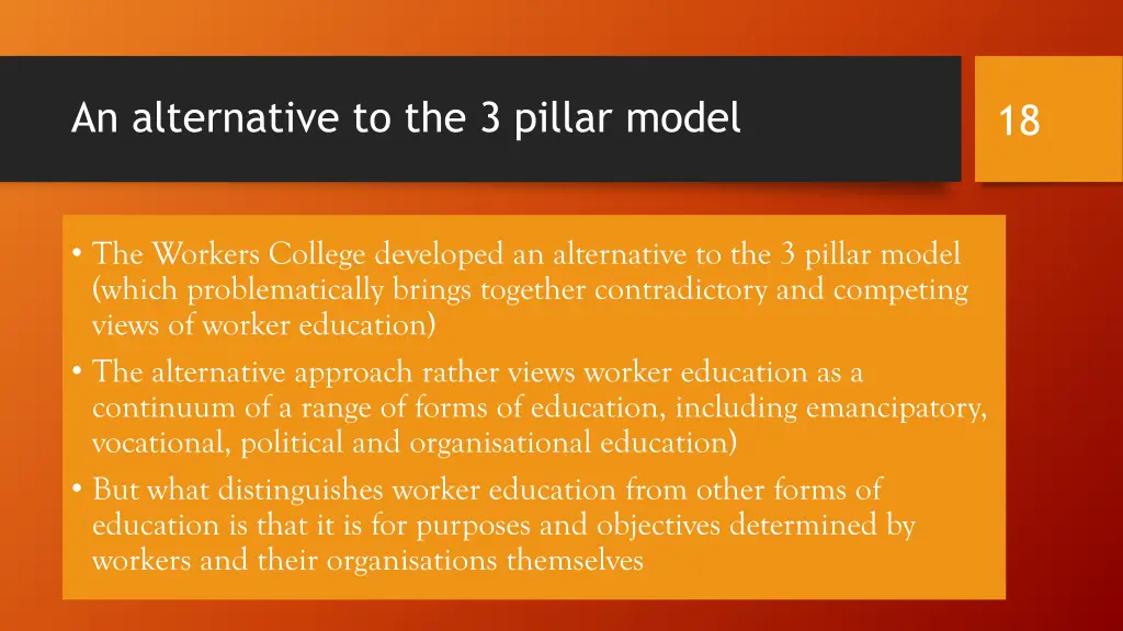 an alternative to the 3 pillar model