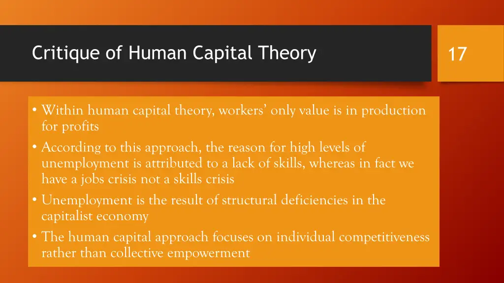 critique of human capital theory