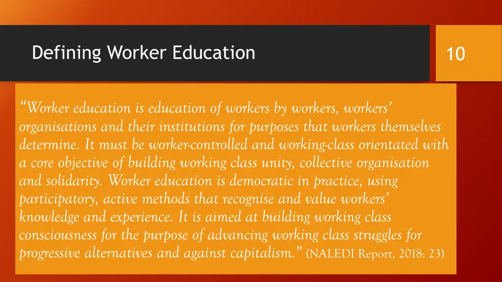 defining worker education