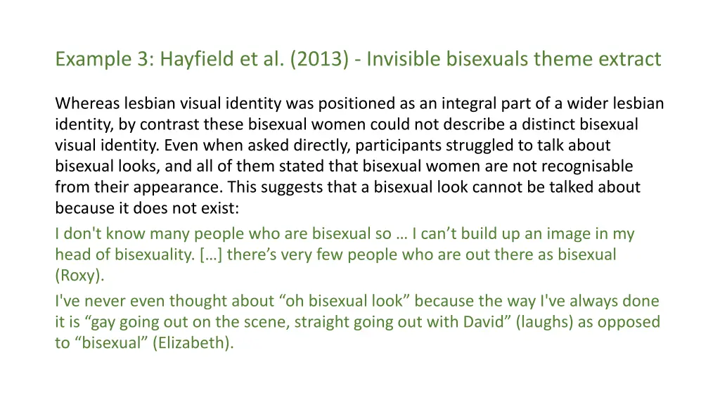 example 3 hayfield et al 2013 invisible bisexuals