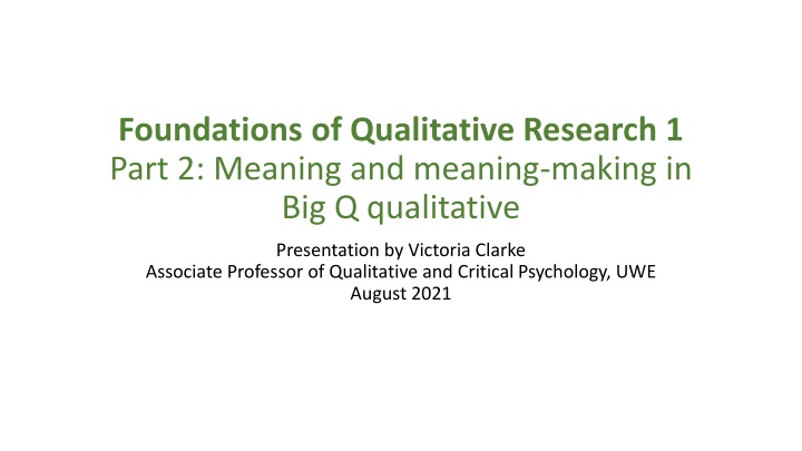 foundations of qualitative research 1 part