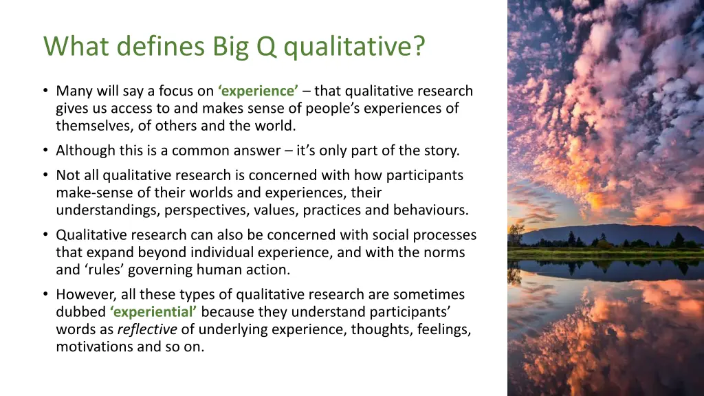 what defines big q qualitative