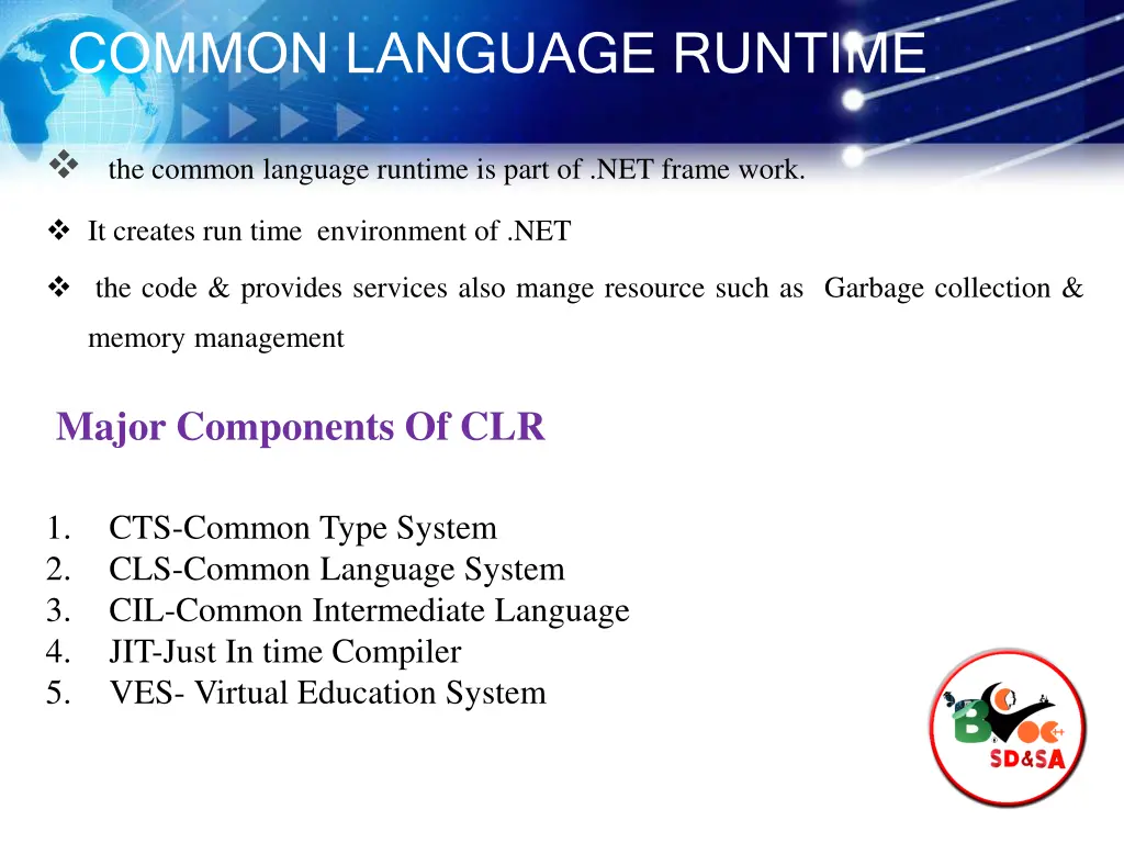 common language runtime