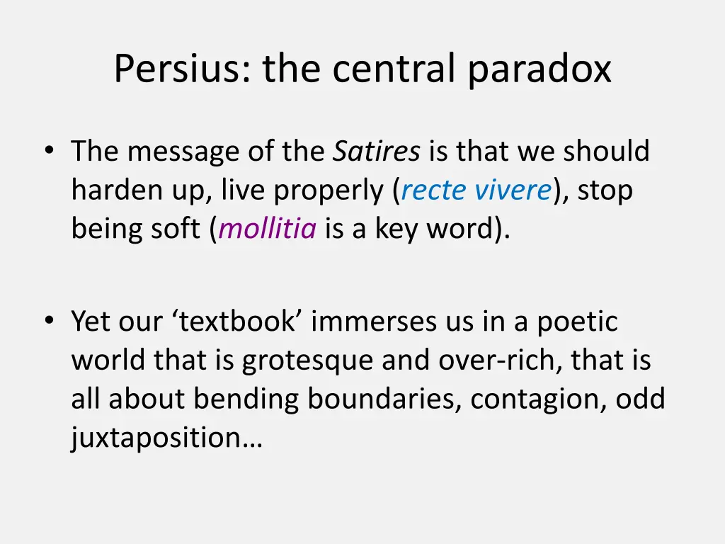 persius the central paradox