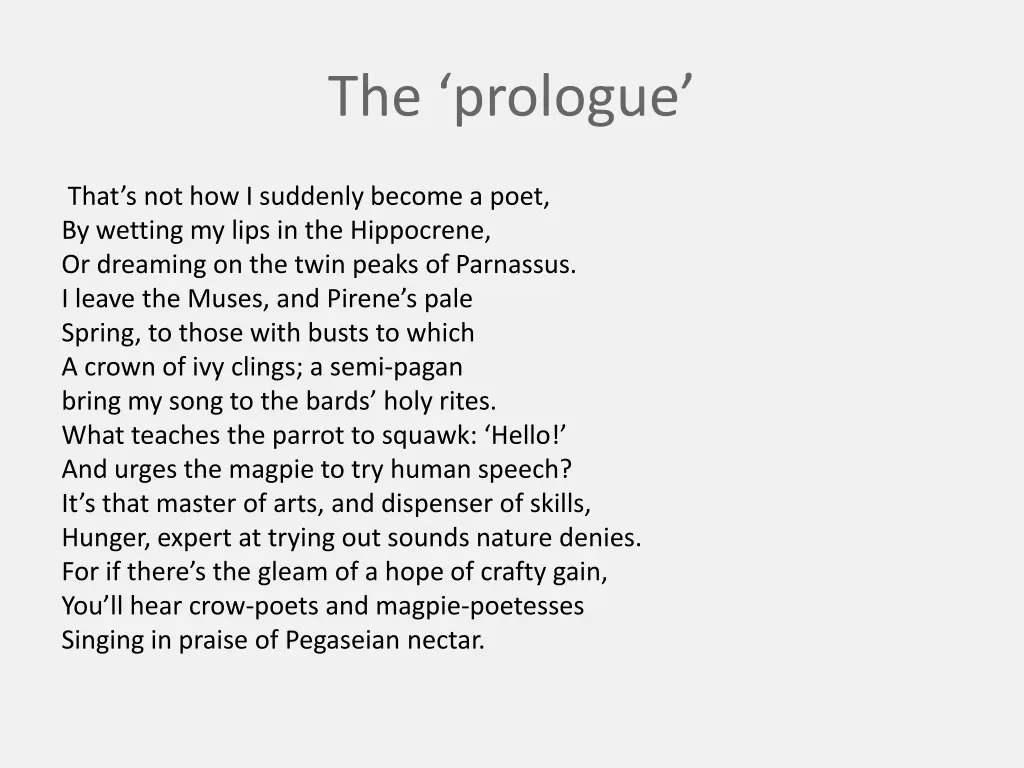 the prologue