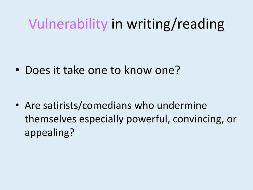 vulnerability in writing reading