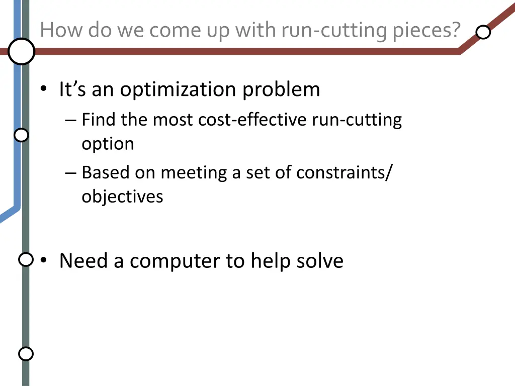 how do we come up with run cutting pieces