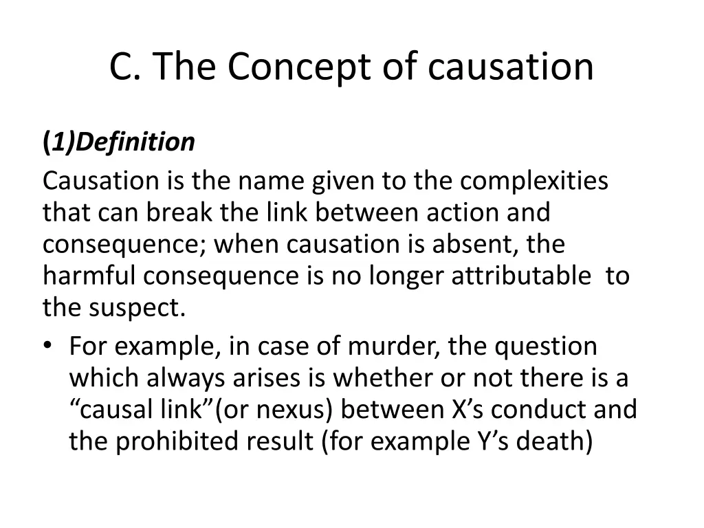 c the concept of causation