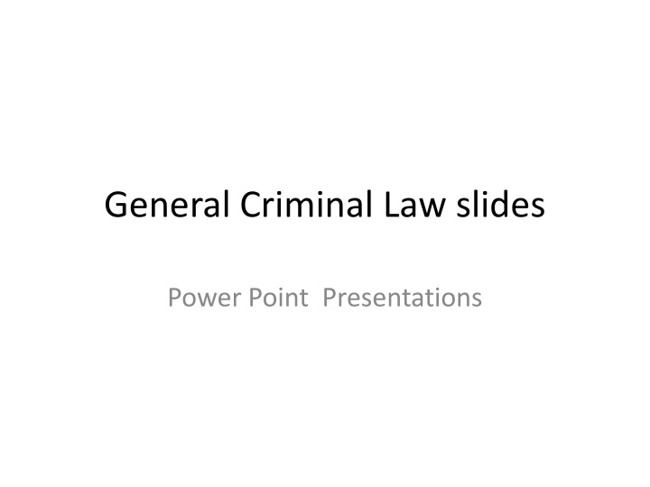 general criminal law slides