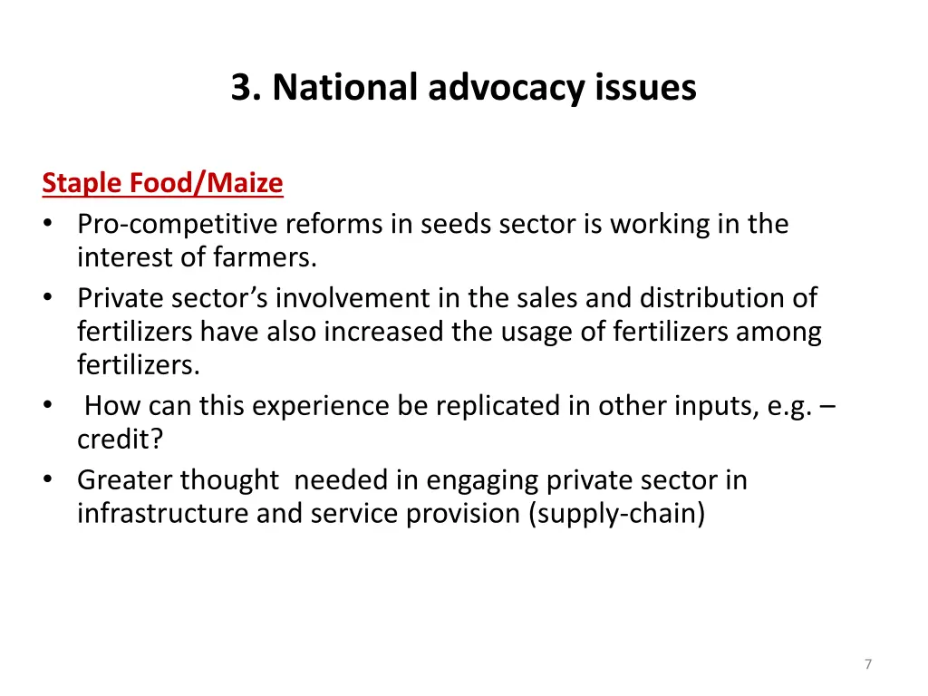 3 national advocacy issues