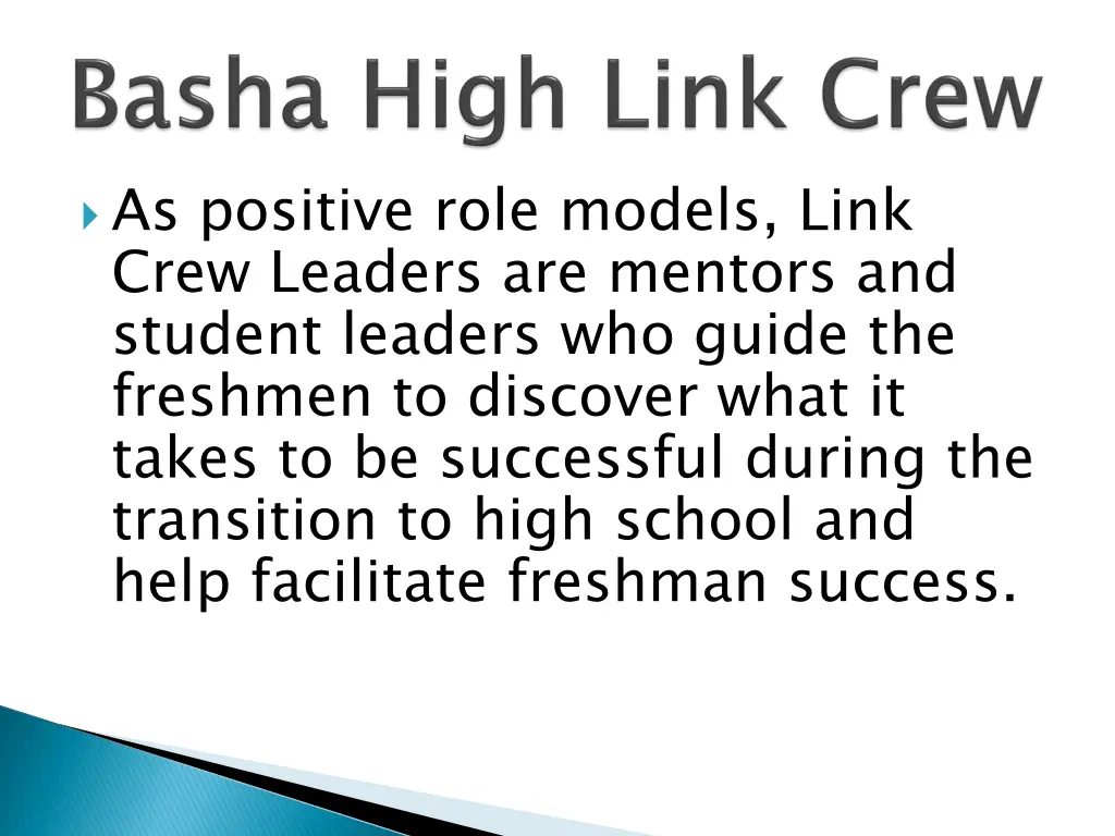 as positive role models link crew leaders