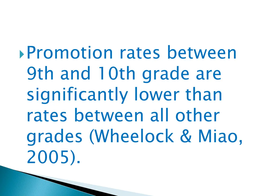 promotion rates between 9th and 10th grade