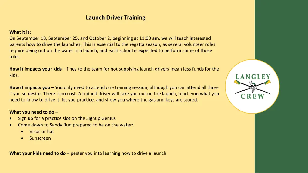 launch driver training