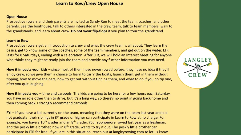 learn to row crew open house