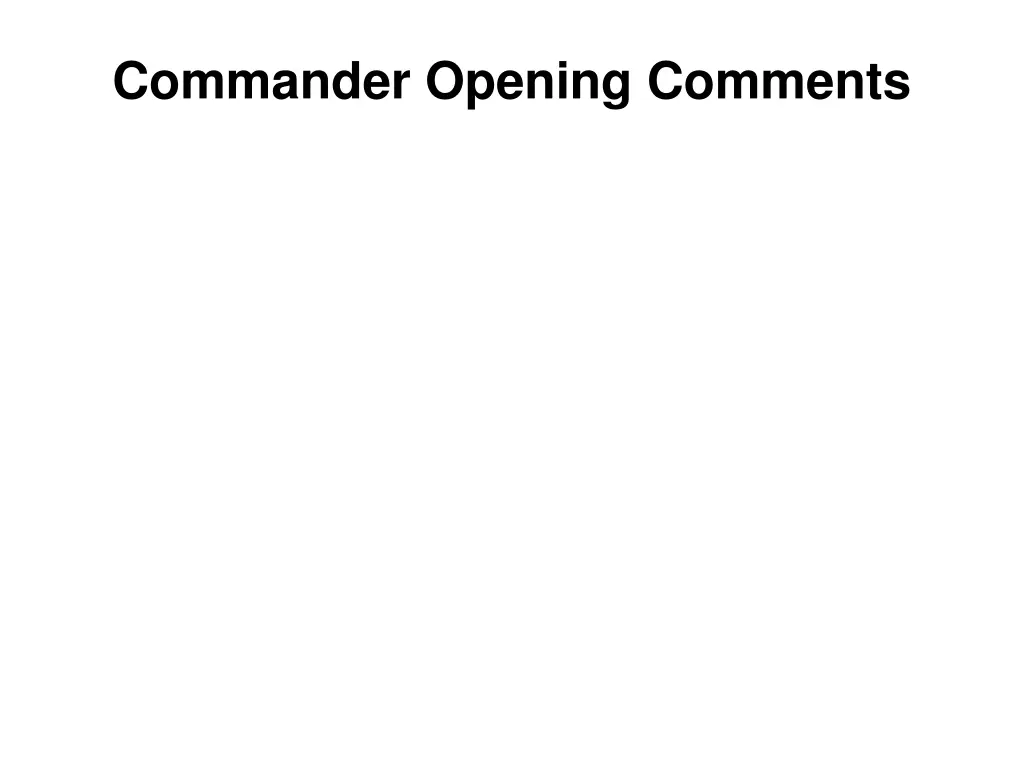 commander opening comments