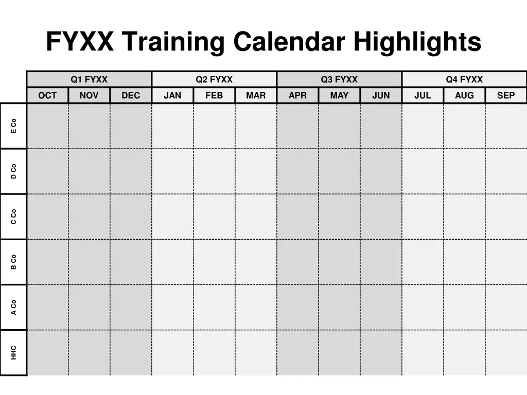 fyxx training calendar highlights