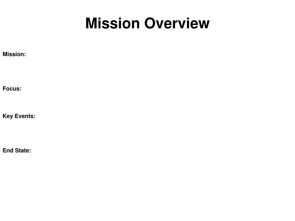 mission overview