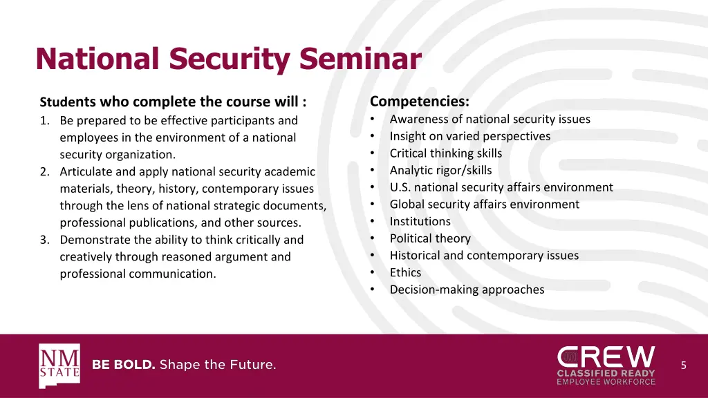 national security seminar