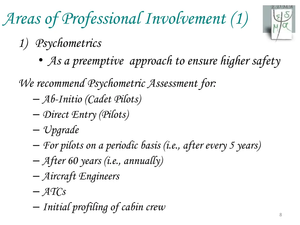 areas of professional involvement 1