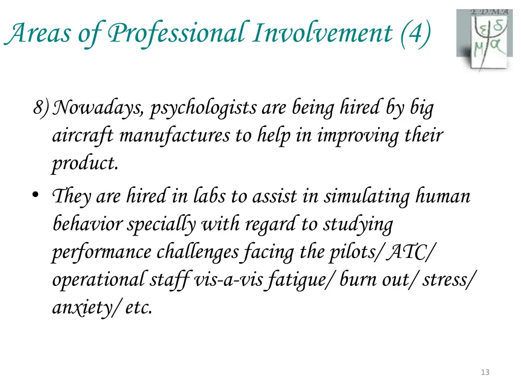 areas of professional involvement 4