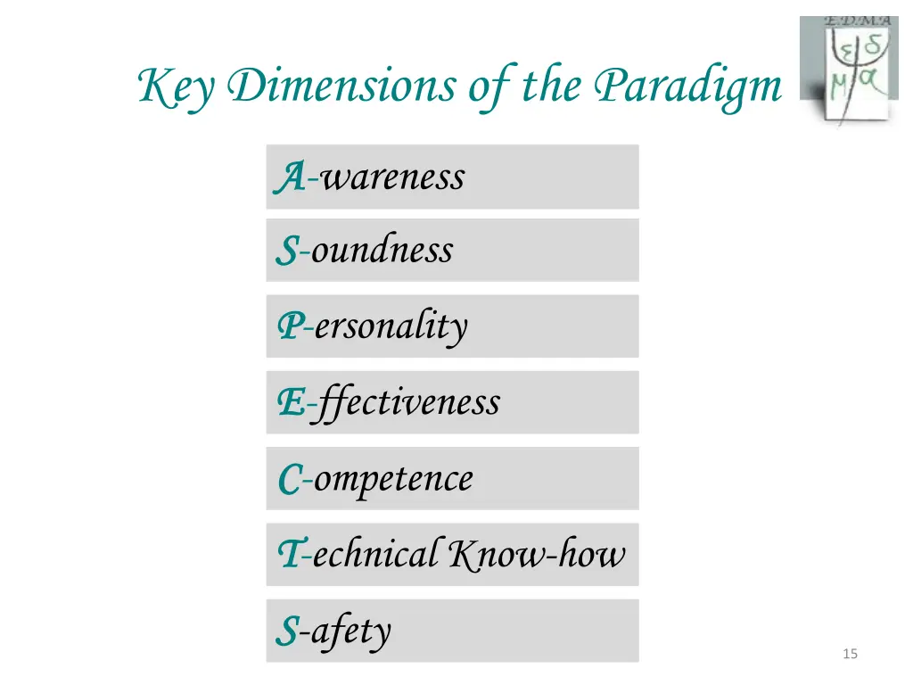 key dimensions of the paradigm