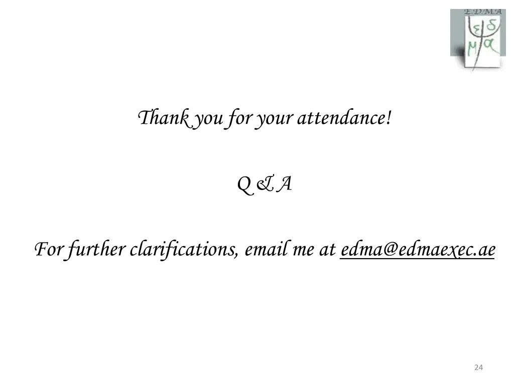 thank you for your attendance