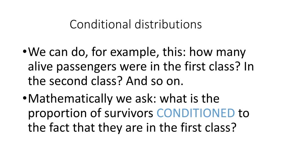 conditional distributions