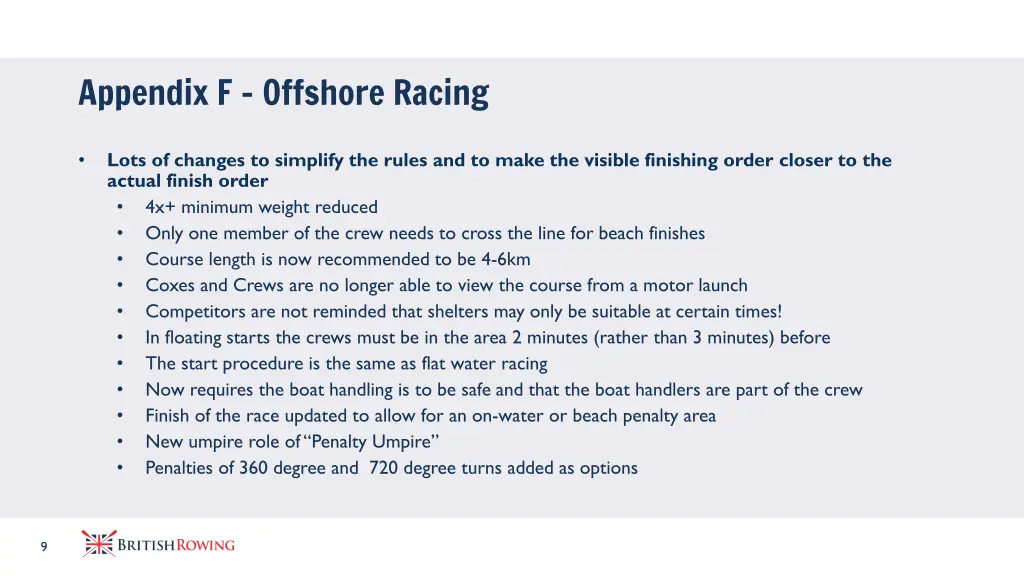 appendix f offshore racing