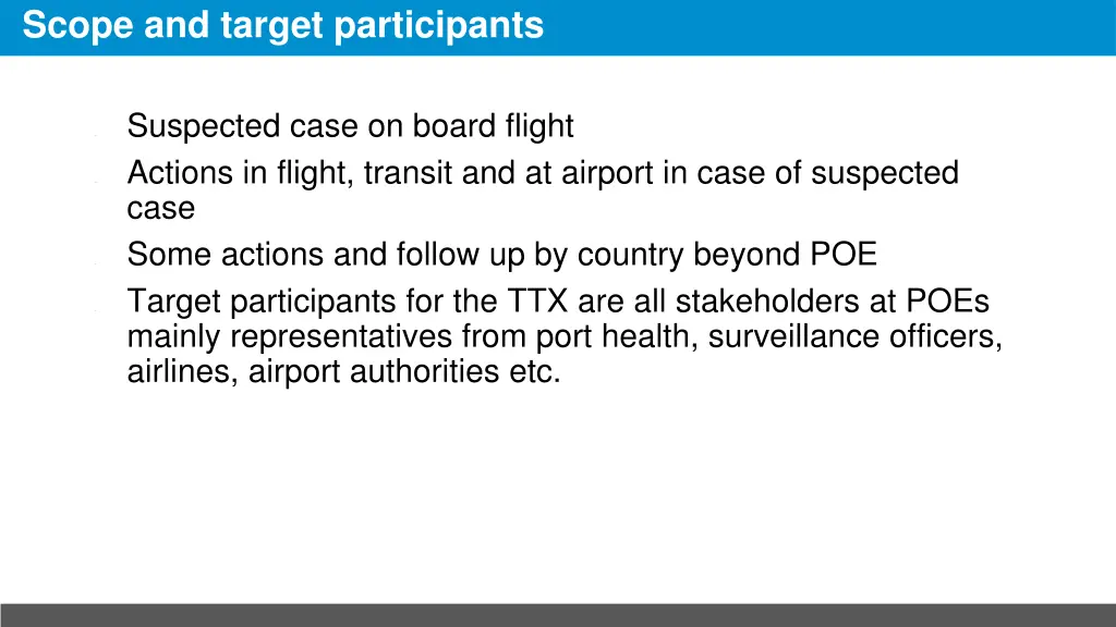 scope and target participants