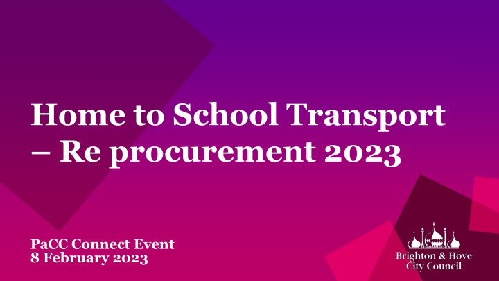 home to school transport re procurement 2023