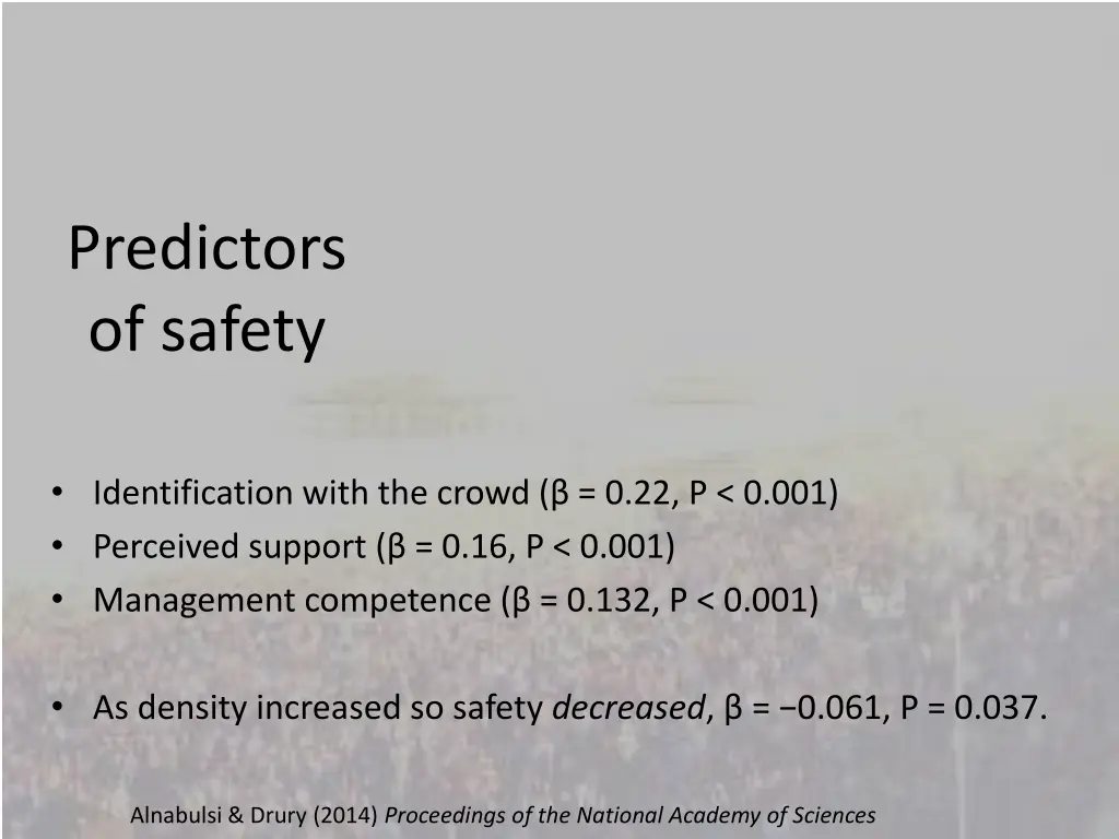 predictors of safety