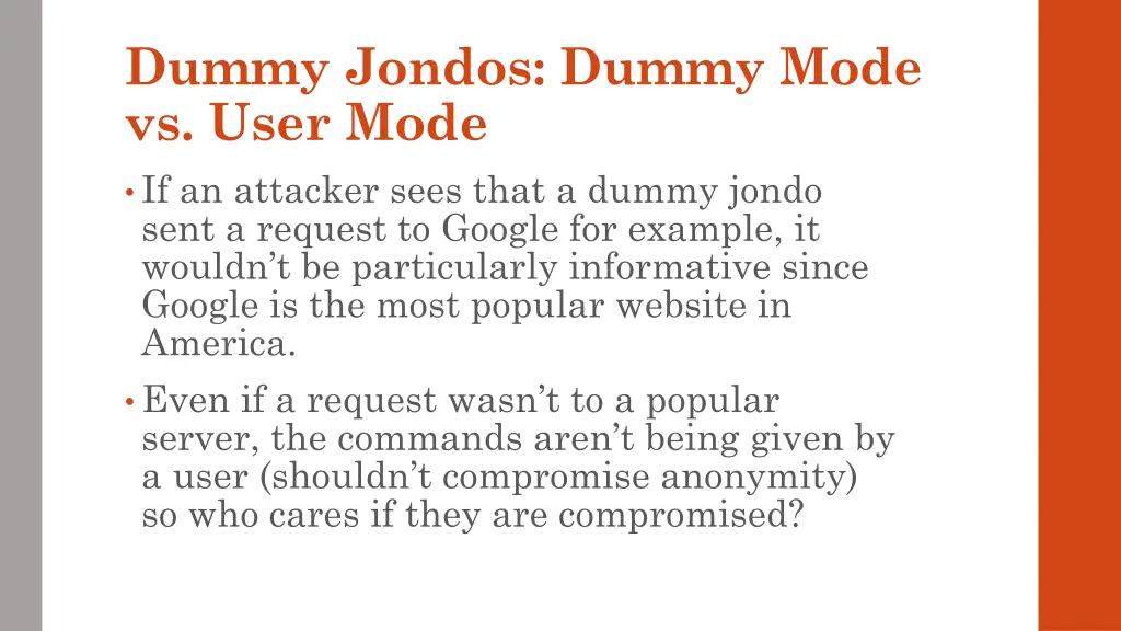 dummy jondos dummy mode vs user mode 3