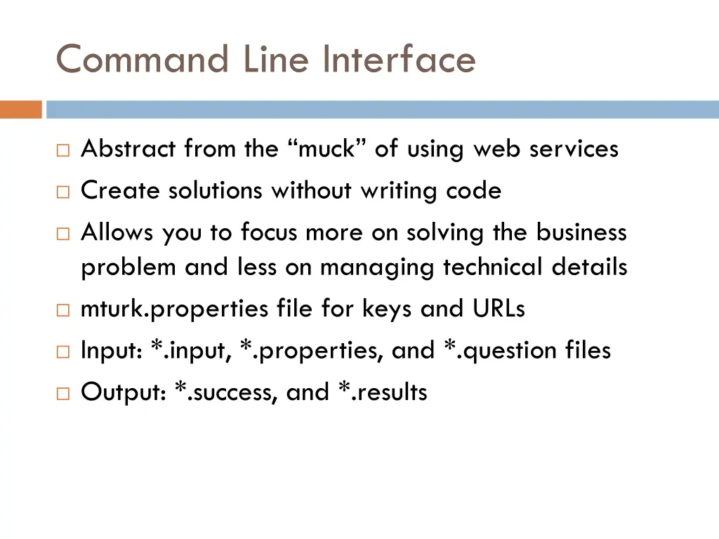 command line interface