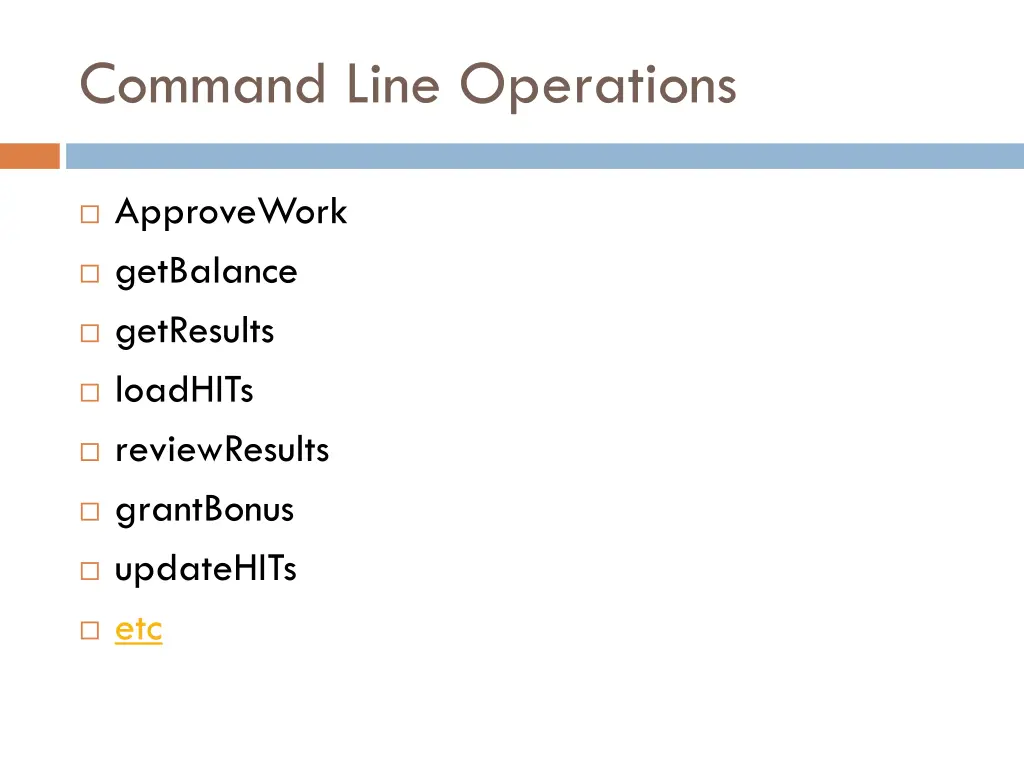 command line operations