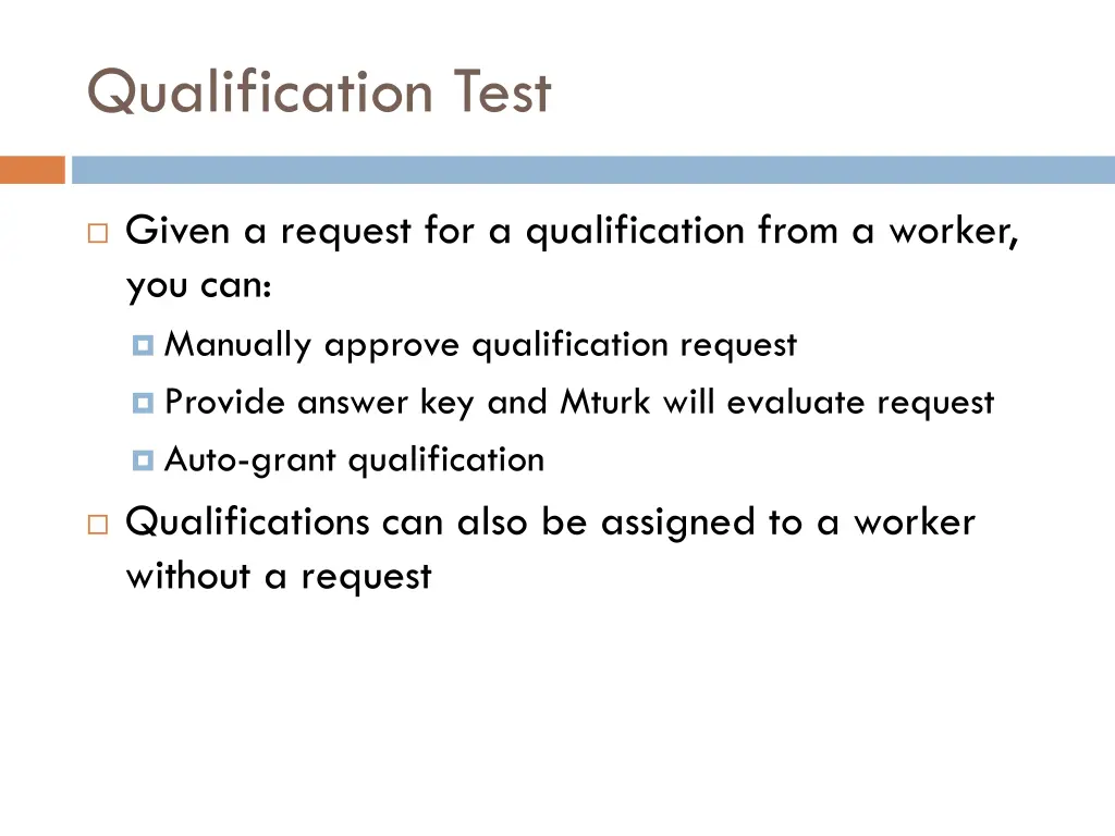 qualification test