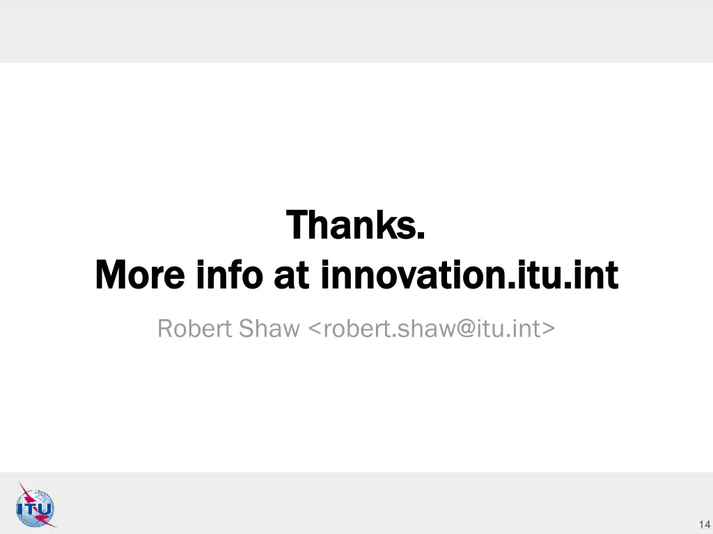 thanks thanks innovation itu int