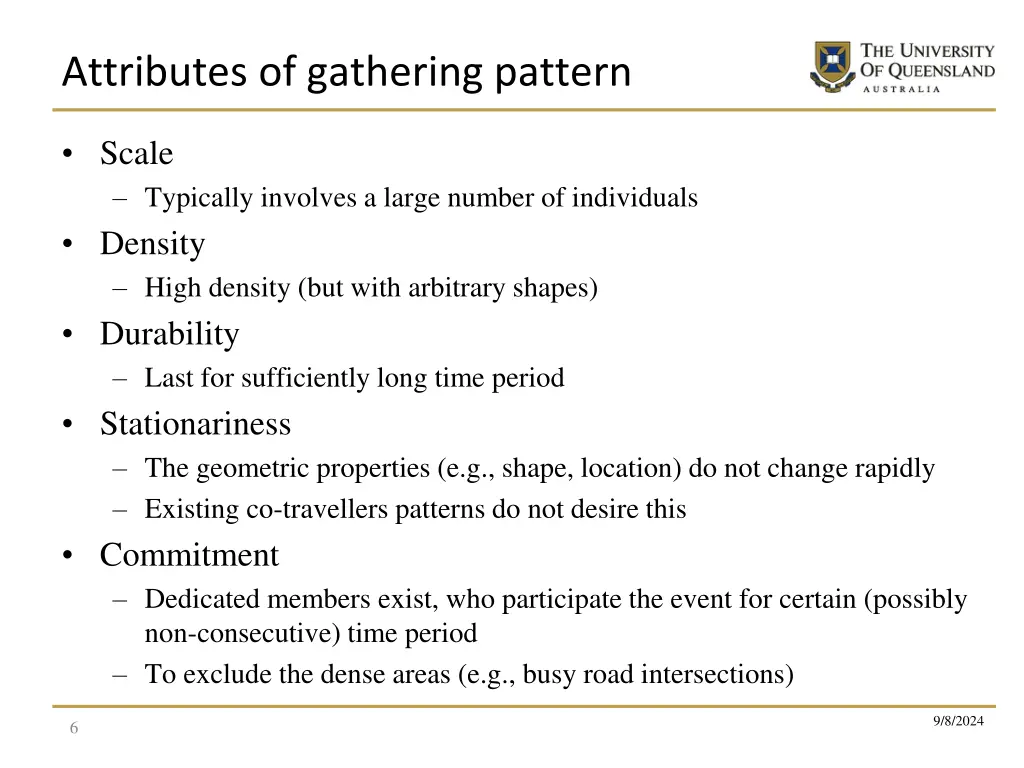 attributes of gathering pattern