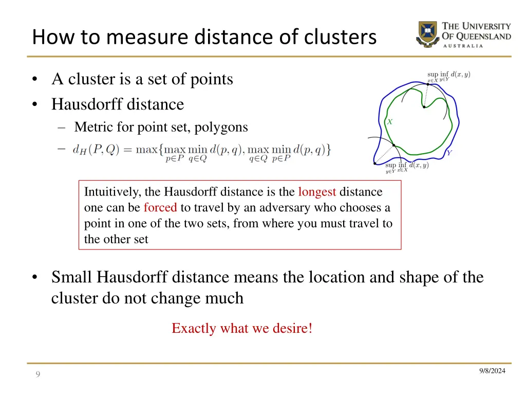 how to measure distance of clusters