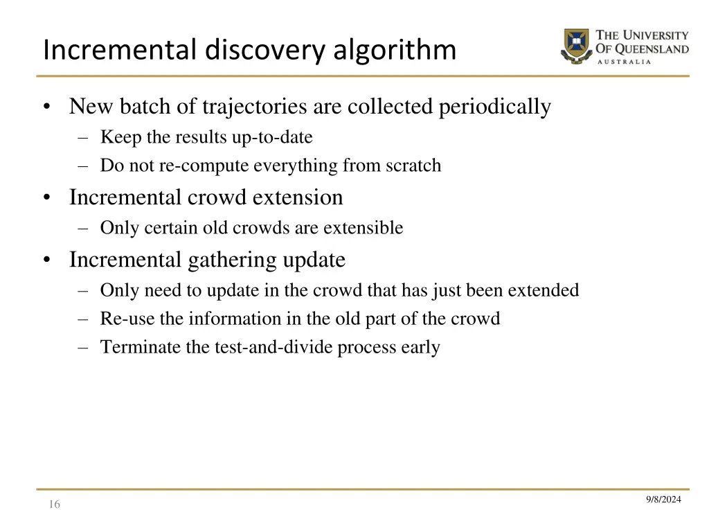 incremental discovery algorithm